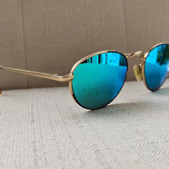 Vintage Tommy Hilfiger Sunglasses Gold Tone Frame Mirror Lenses Eye Wear - Picture 2 of 12